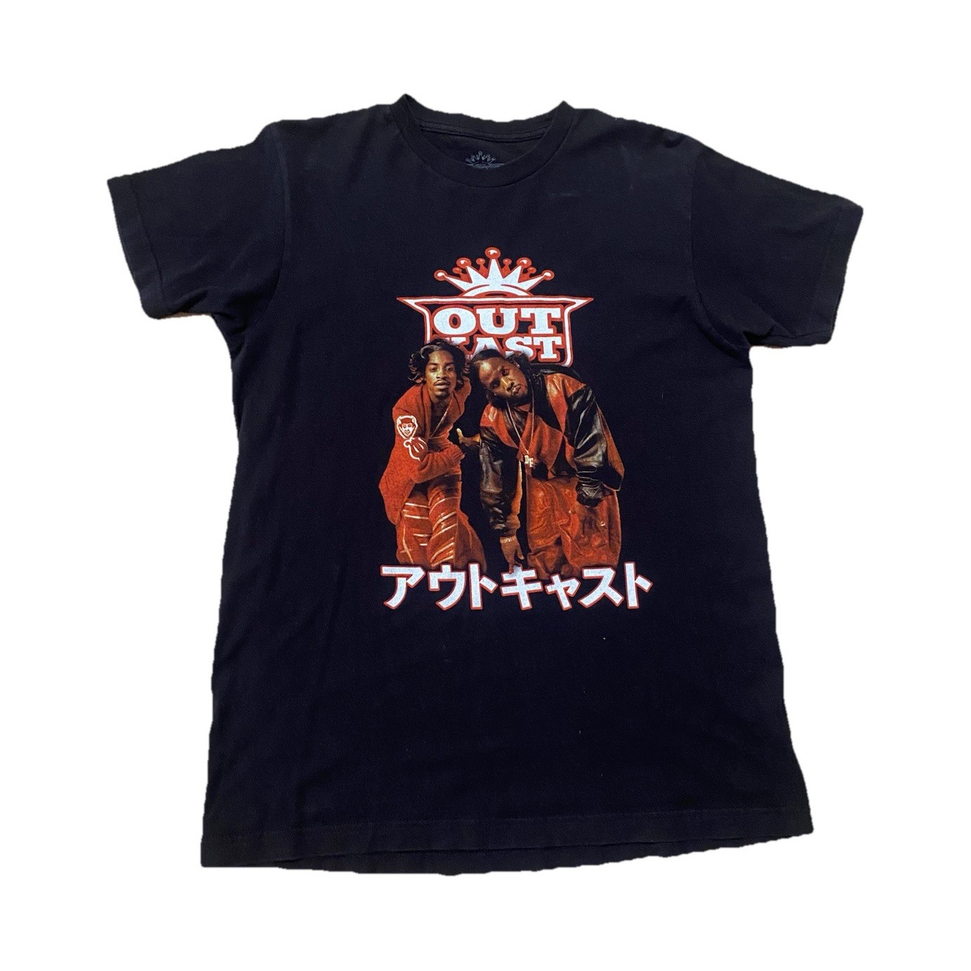 90s-00s Style Outkast Black Graphic Cotton T-Shirt Size M