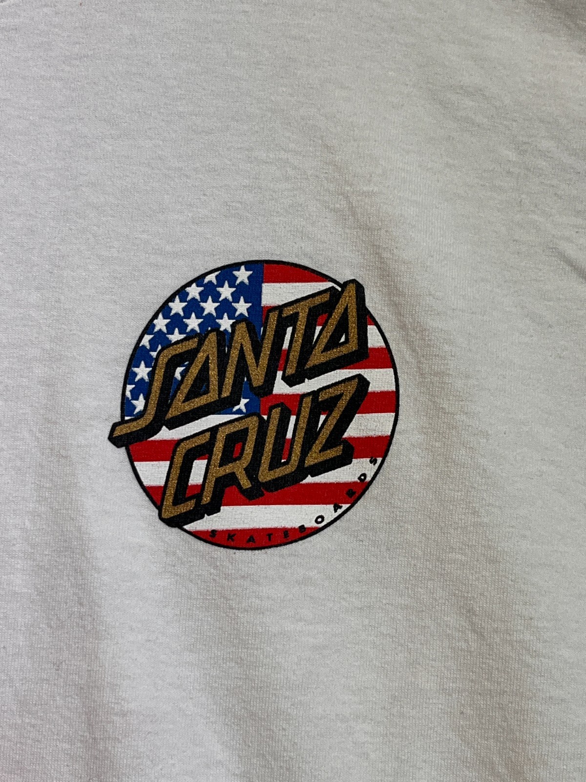 Santa Cruz Skateboards American Flag Logo Graphic T-Shirt Large White gallery
