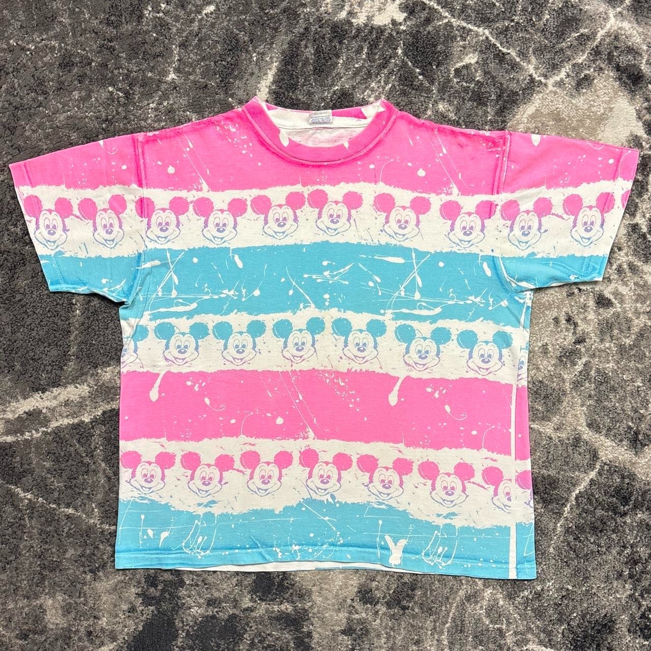 Vintage Mickey Mouse Shirt Mens OSFA XL 90s Disney Character Fashions Tie Dye
