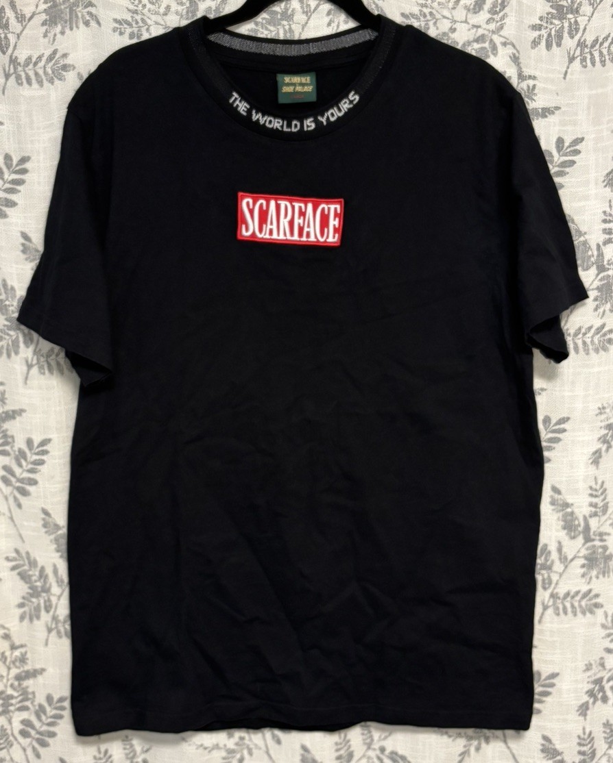 Shoe Palace x Scarface Tony Montana THE WORLD IS YOURS Hip Hop TShirt Mens L gallery