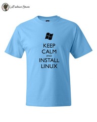 Keep Calm and Install Linux Computer geek Tshirts