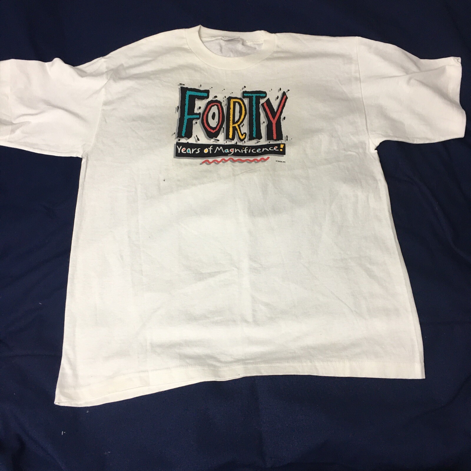 Vintage 90s Forty Years Of Magnificence Humor Funny Quote Single Stitch Tee XL