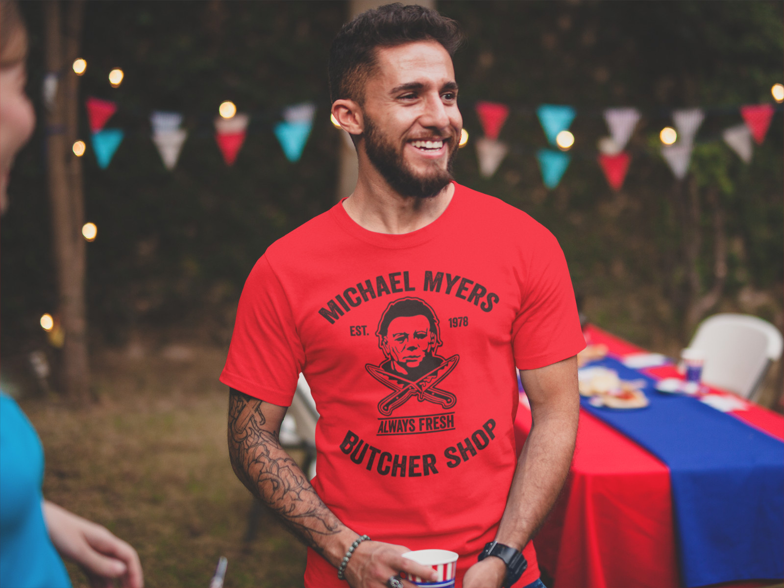 Michael Myers Butcher Shop T-shirt, Halloween Shirt, Funny Horror Movie Shirt gallery