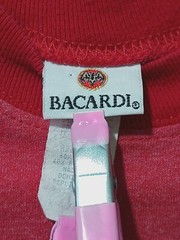 Bacardi Shirt Men’s Extra Large Red 3/4 Sleeve Rum Drink Logo Print Tee Y2K