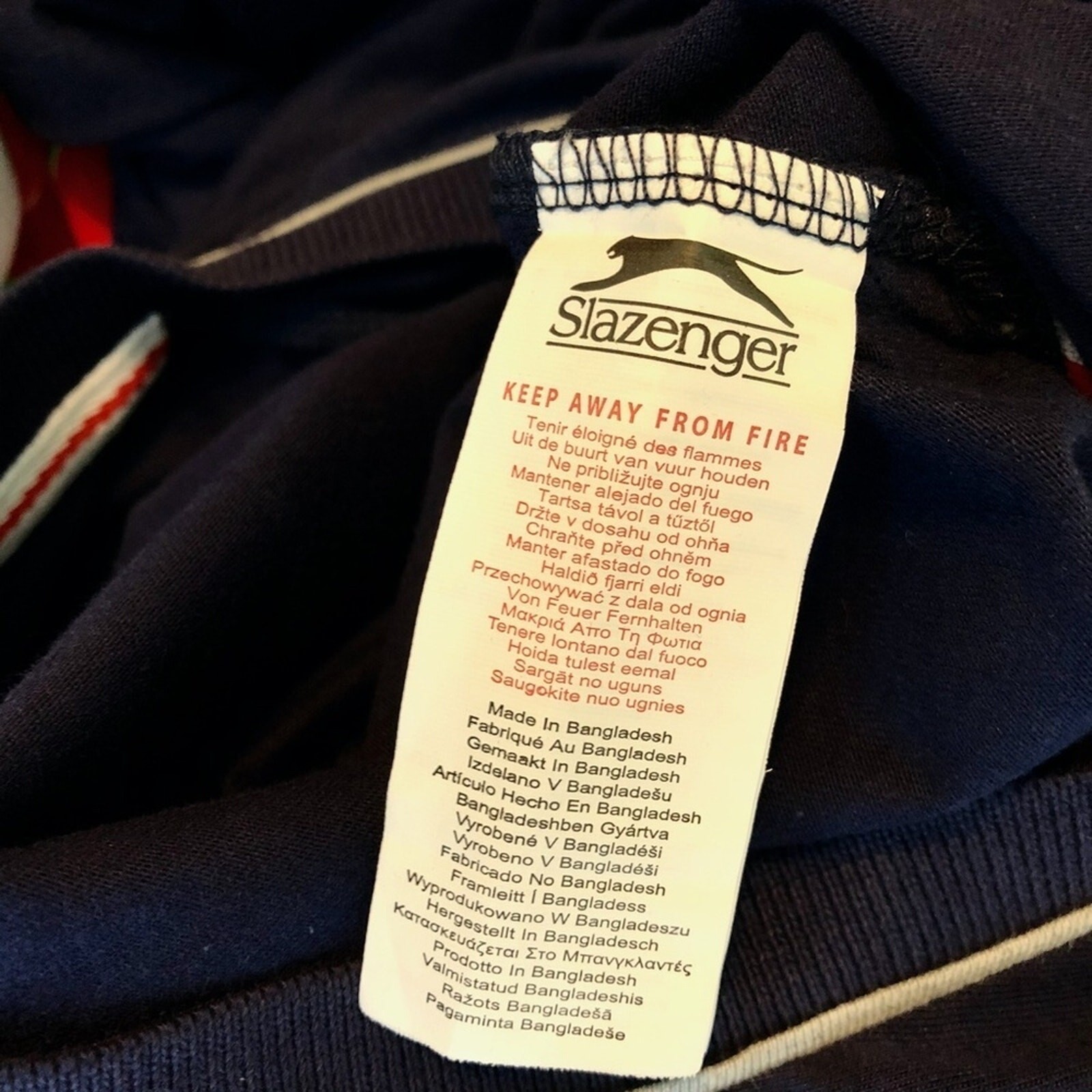 SLAZENGER Navy V-Neck Shirt Cotton Short Sleeve XL gallery