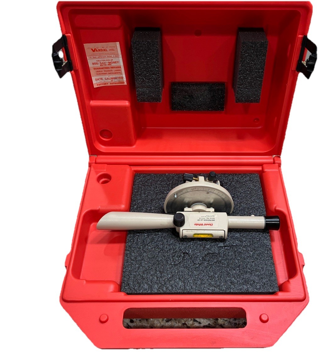 David White Meridian L6-20 Optical Level Surveying Tool Mount With Carrying Case