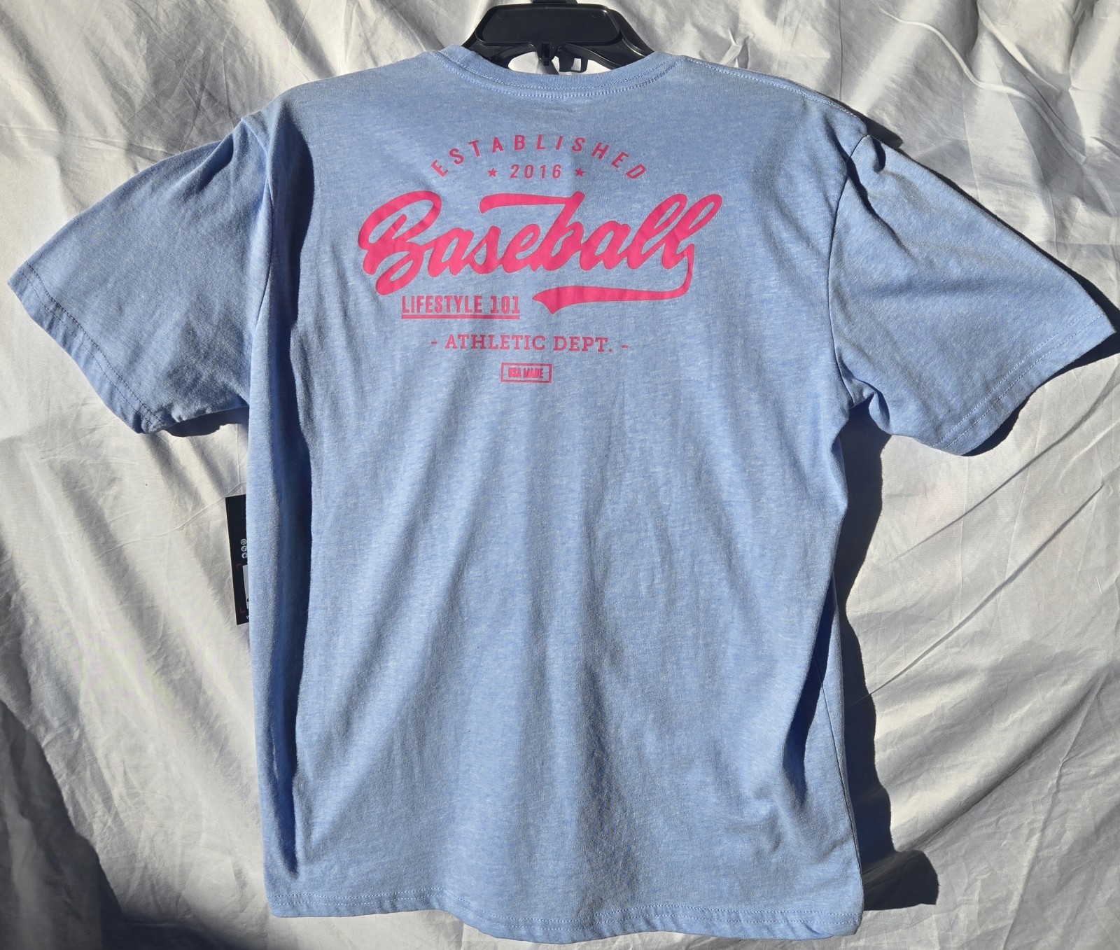 NEW Adult Extra Large BL101 Baseball Lifestyle 101 Blue & Pink Established Shirt gallery