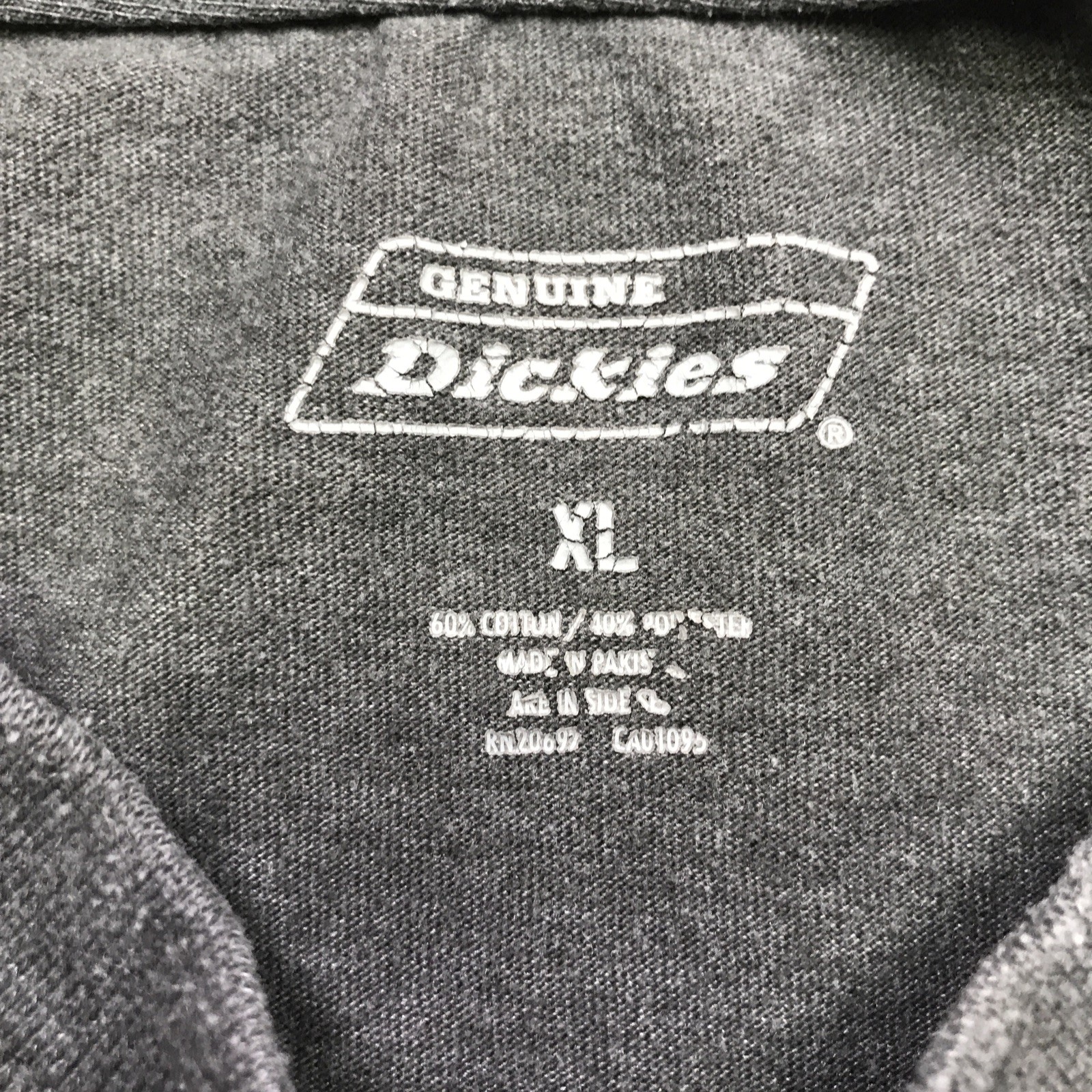 Dickies Gray Short Sleeve Mens XL Pullover Performance Work Shirt Pocket Cot Pol gallery