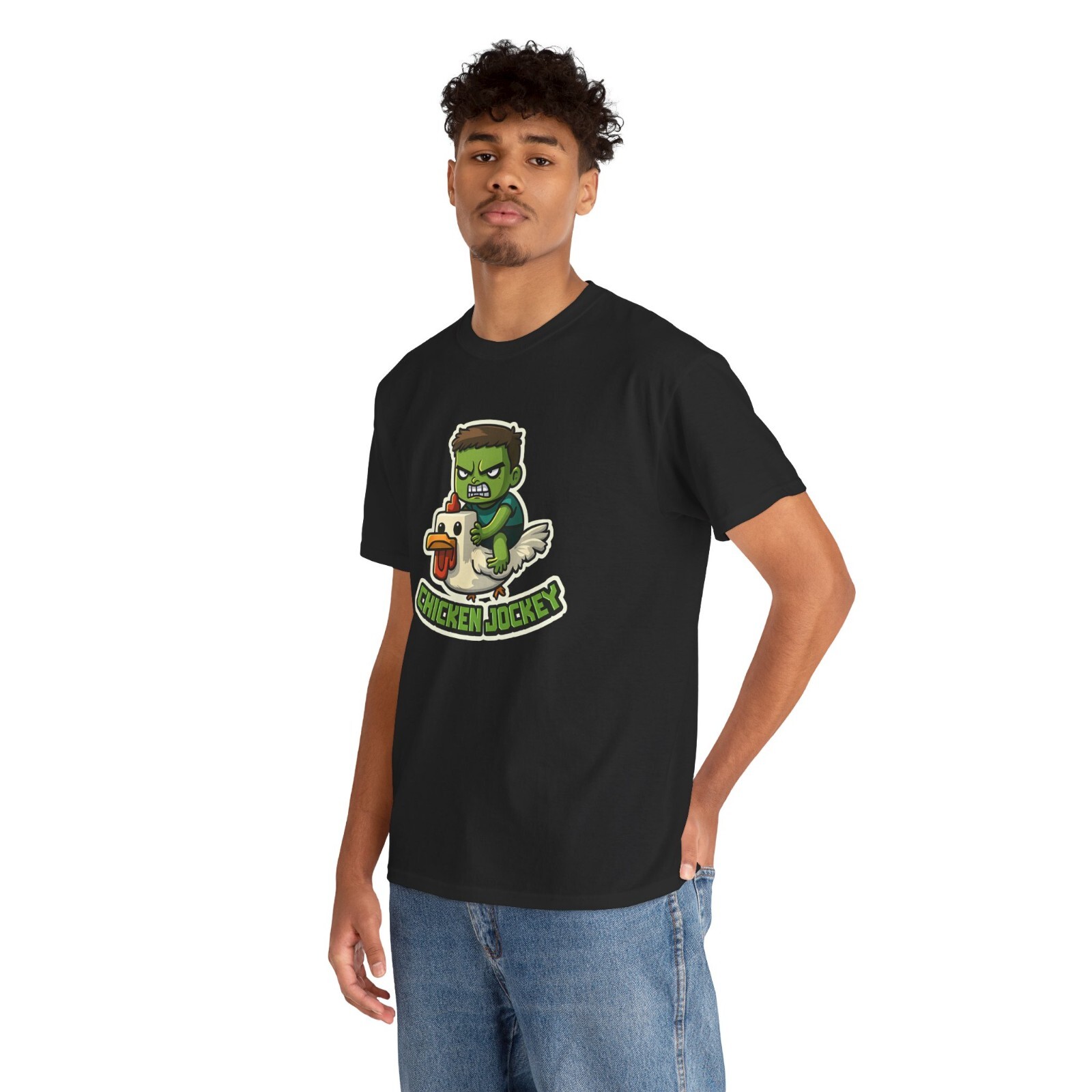 Funny Chicken Jockey T Shirt, Gamer Chicken Ride Games Unisex Kids Adult Top gallery