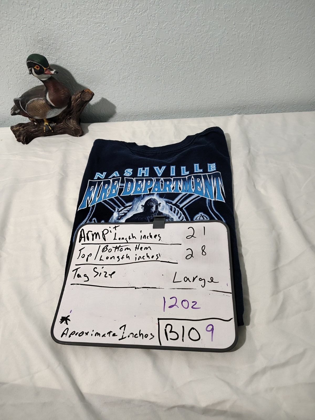 y2k Nashville TN Fire Rescue Blue Graphic T-Shirt Large free shipping B120 gallery