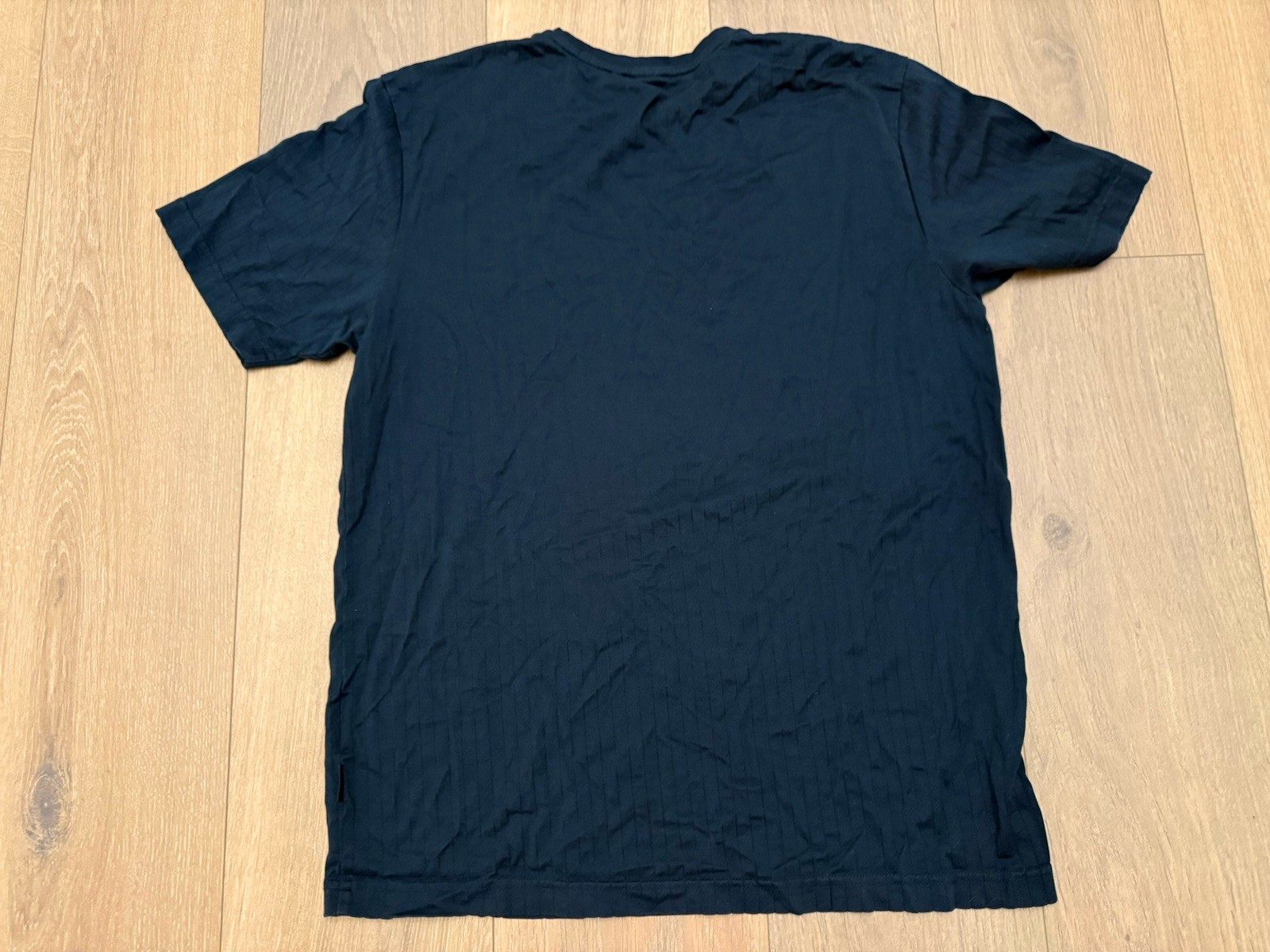 Hugo Boss Mens M Mercerised Cotton Crew Neck Tee Navy Blue Classic Modern Medium gallery