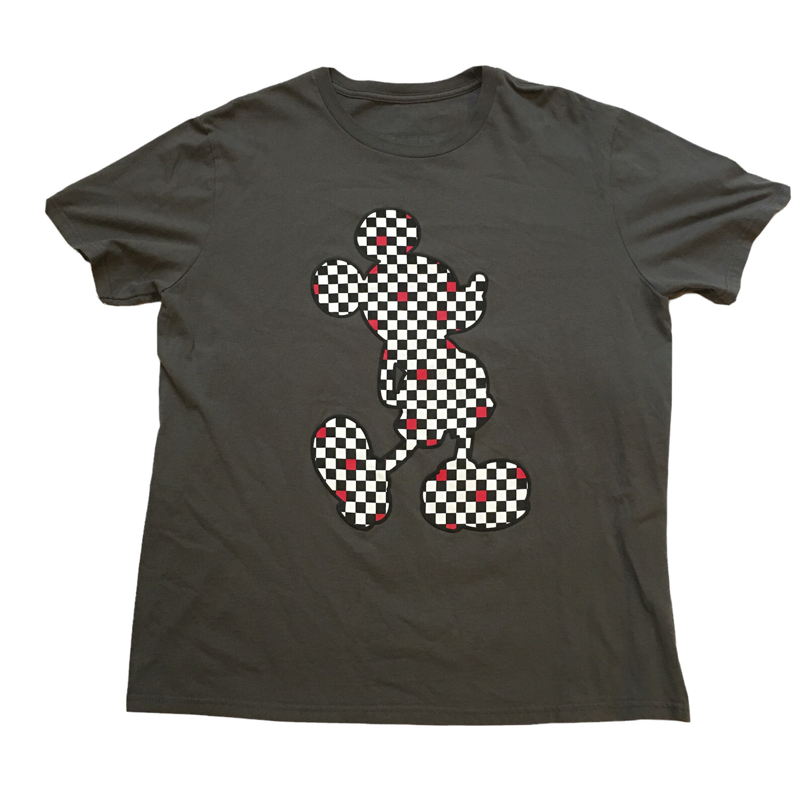 Mickey Mouse T Shirt Size XL Checkerboard Graphic Gray Disney Store gallery