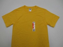 JERZEES Men’s Size S Crewneck Casual Cotton Solid Yellow T-Shirt