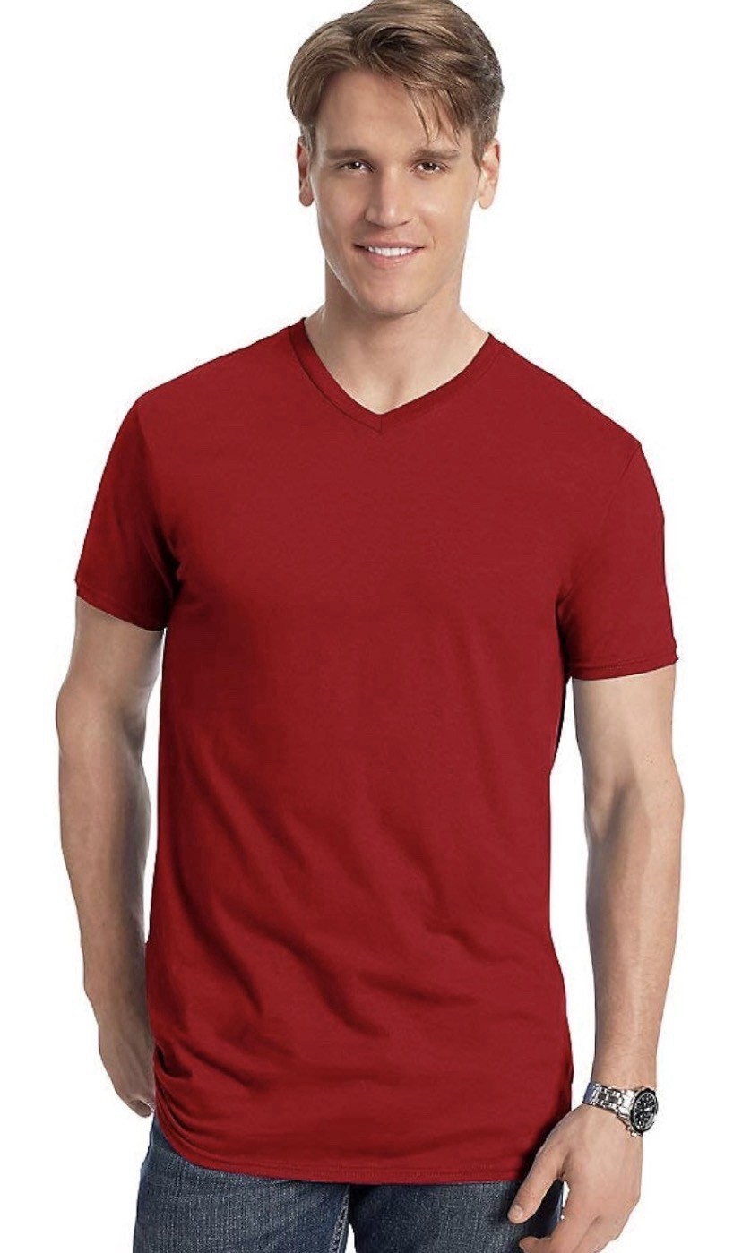 Hanes Men's Unisex Nano Premium Cotton V-Neck T-Shirt (Pack of 2) Size S -No Tag gallery