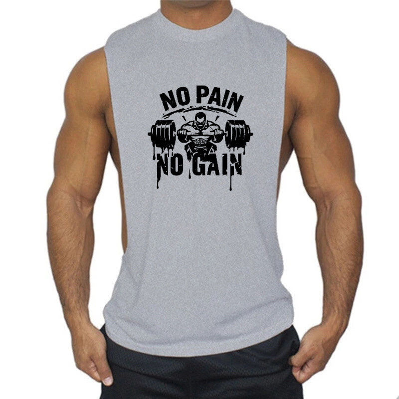 Men's Gym Workout Tank Tops Muscle Tee Stringer Bodybuilding Sleeveless T-Shirts gallery