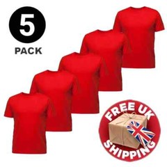 Men’s Plain T-Shirt 3 Pack 5 Pack 100% Cotton Heavy Blend BIG SIZE S to 5XL Tees
