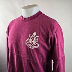 Phi Sigma Sigma T Shirt Womens Medium Red Spirit Jersey Oversized Sorority L/S