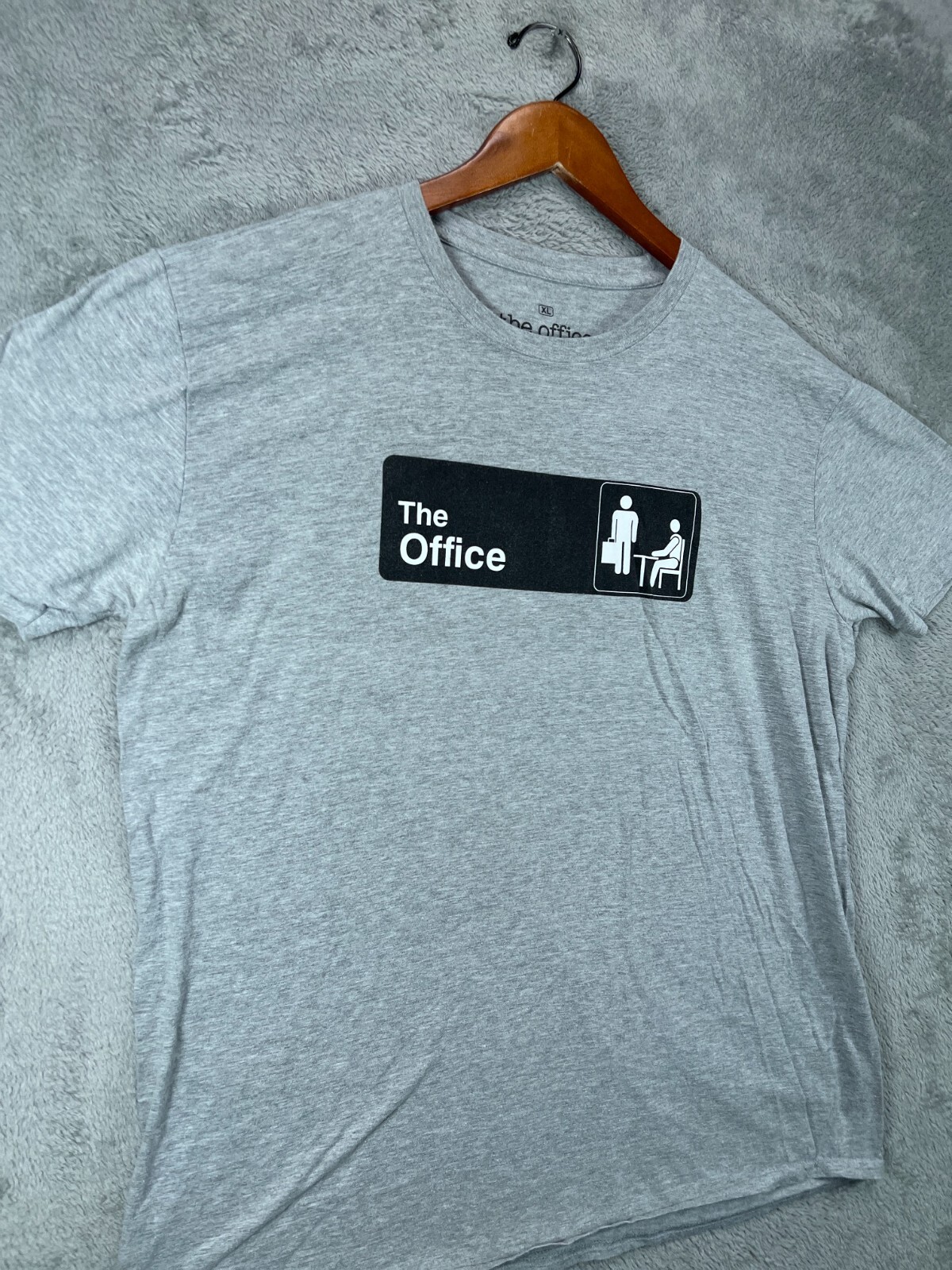 Mens Shirts Tee XL The Office Grey Crew Black Graphic Logo Short Sleeve gallery