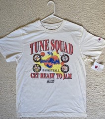 Champion Men’s M White Tune Squad Space Jam Looney Tunes Cotton Crew T-Shirt