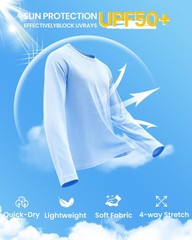 7 Pack Long Sleeve Shirts for Men – Quick Dry Moisture Wicking UPF 50+ Sun Pr…