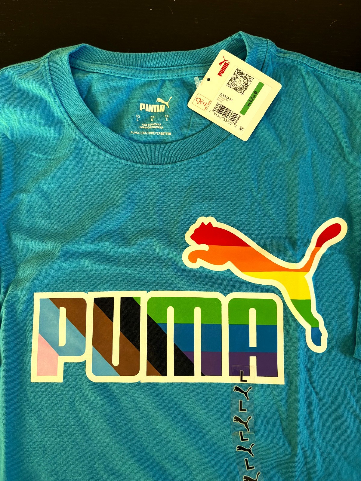 Puma Pride Teal/Blue Men's Large T-Shirt - New w/Tags - Mint - Free Shipping gallery