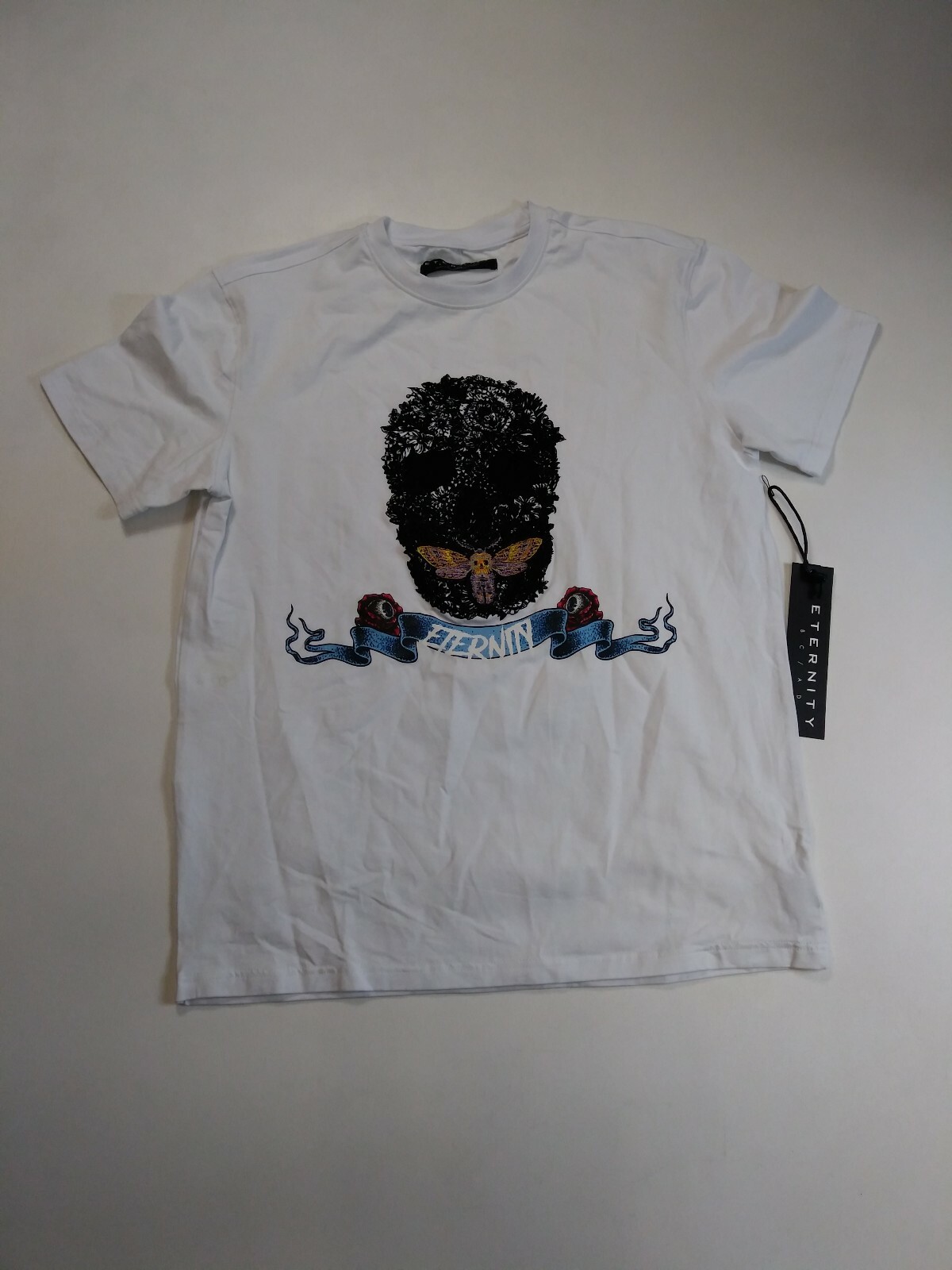 ETERNITY BC/AD men T-SHIRT size LARGE 100%AUTHENTIC white skull gallery