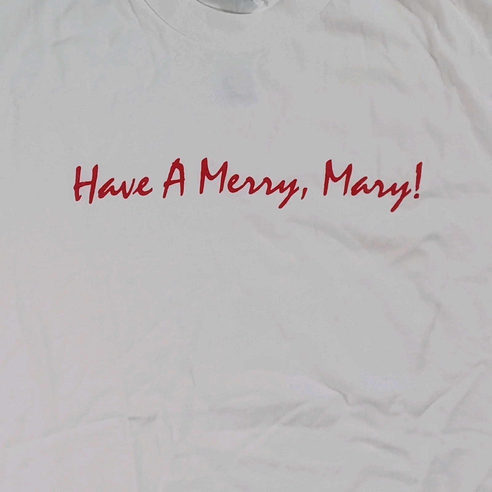 Vtg 90s Have A Merry, Mary We’re Everywhere Shirt Sz L Hanes Beefy-T Single USA gallery