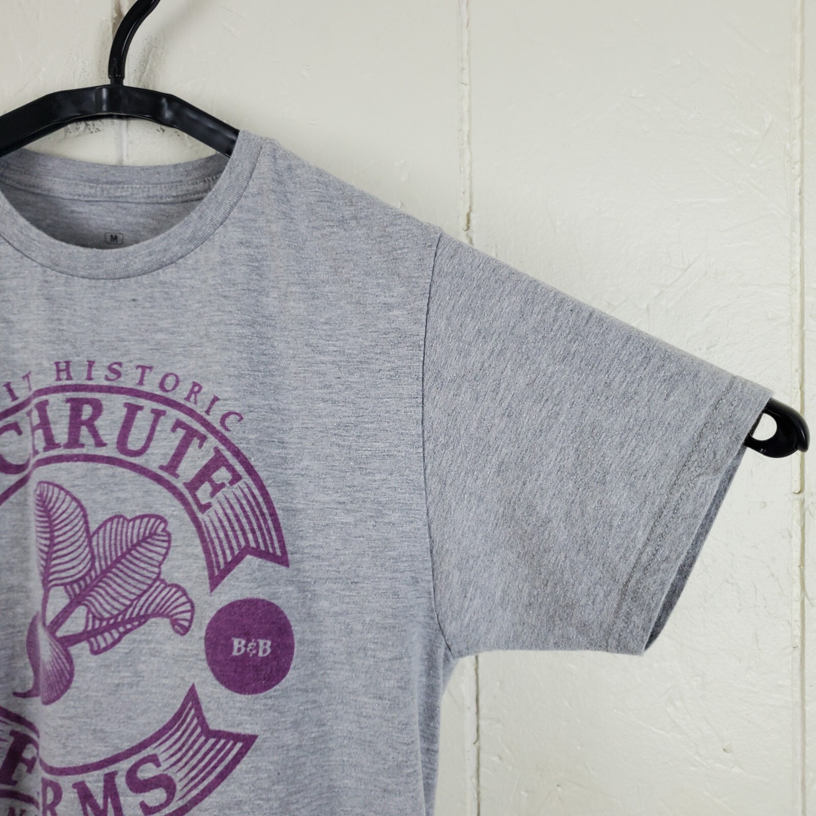 The Office Shirt Men Medium Gray Crew Neck Short Sleeve Graphic Stretch Pullover gallery