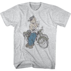 Popeye The Sailorman Vintage Motorcycle Men’s T Shirt Biker Gang Cartoon Comic