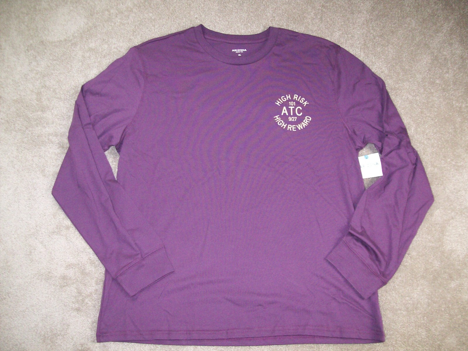Arizona Jean T-Shirt Mens Long Sleeve High Rise High Reward Tee 2 sided Purple gallery