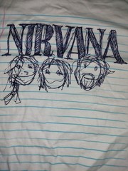 Nirvana Faces Drawing Band T-shirt Kurt Cobain Tee. New With Tag. Has Blemishes.