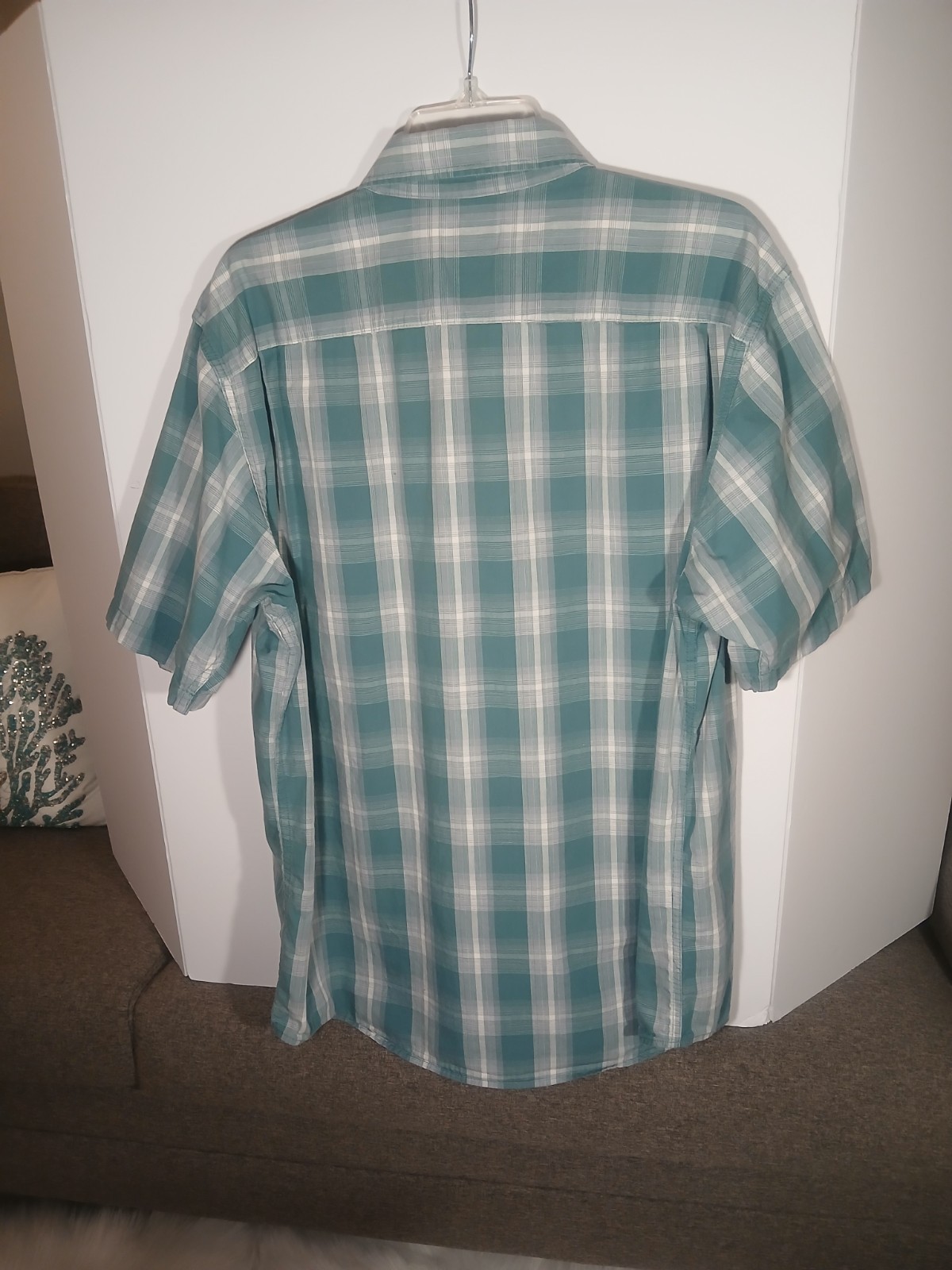 Wrangler Men Blue Plaid Button Down Shirt XL gallery