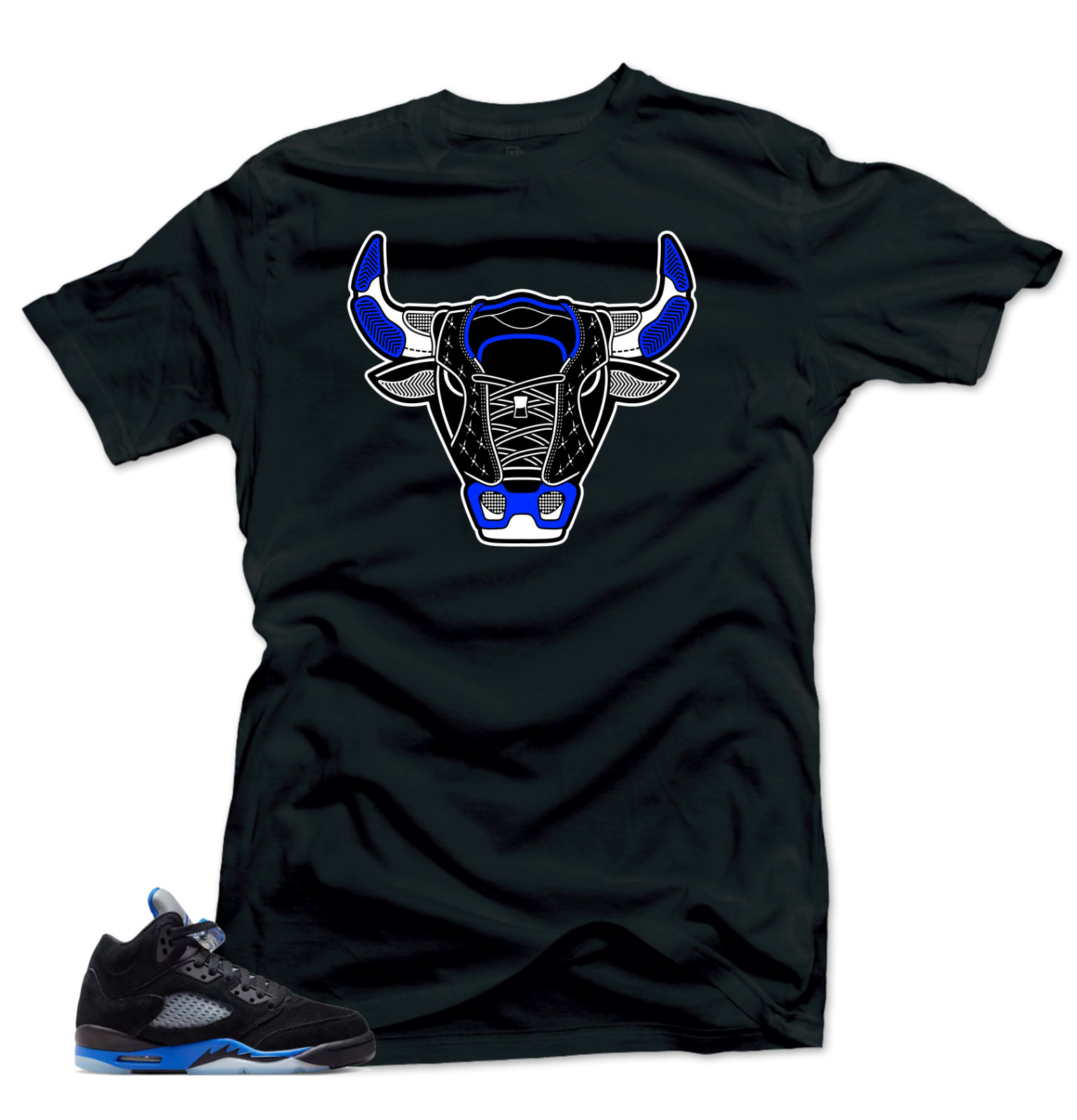 Shirts to Match Jordan 5 Racer Blue Sneakers.Bull 5 Tees