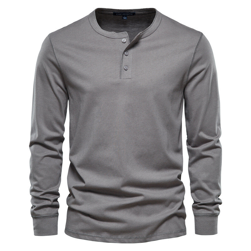Zonbailon men's long sleeve solid color crew neck bottomed shirt soft Winter gallery