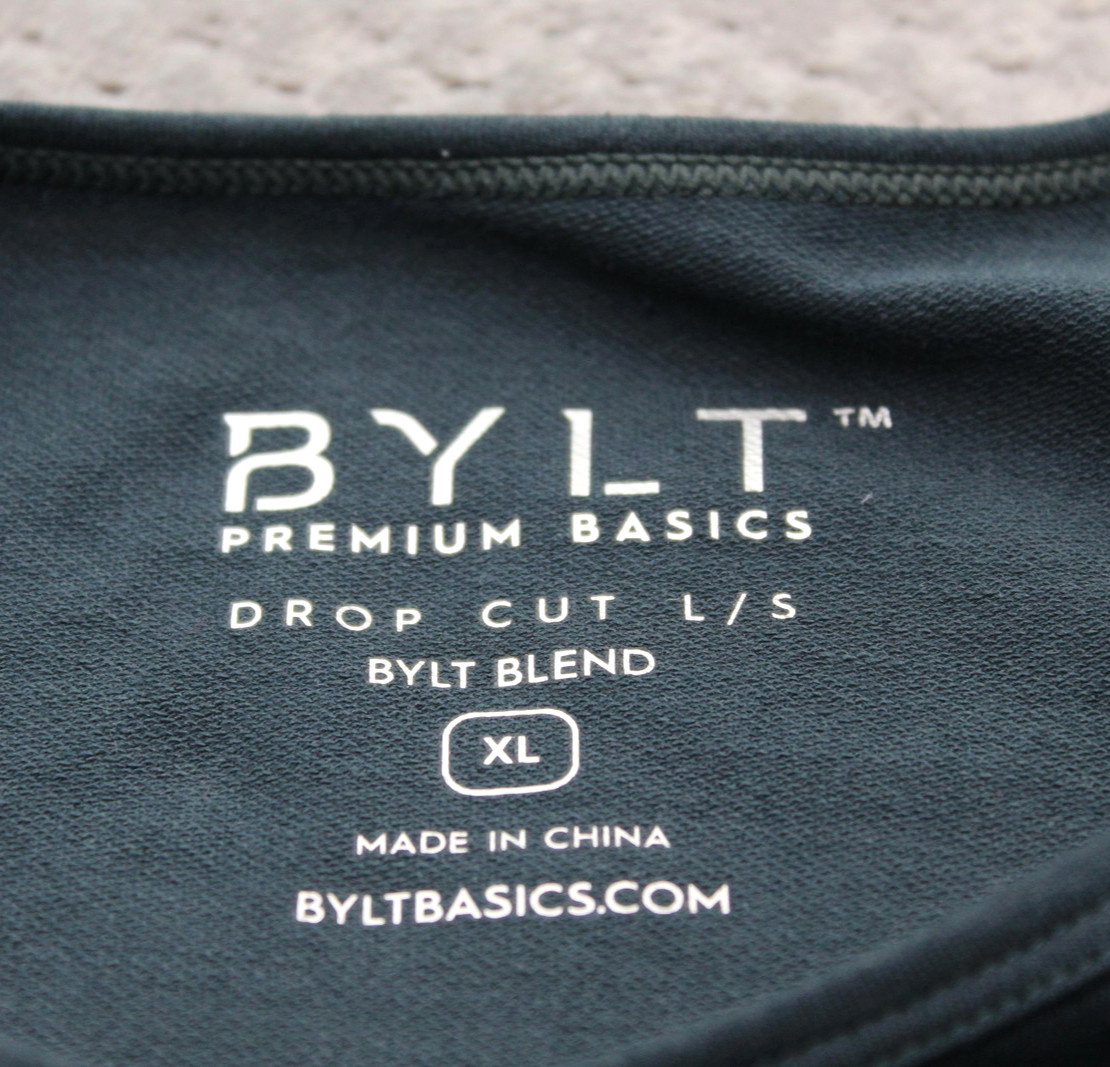 BYLT Shirt Mens XL Green Blue Drop Cut Long Sleeve BYLT Blend Basics Stretch Tee gallery