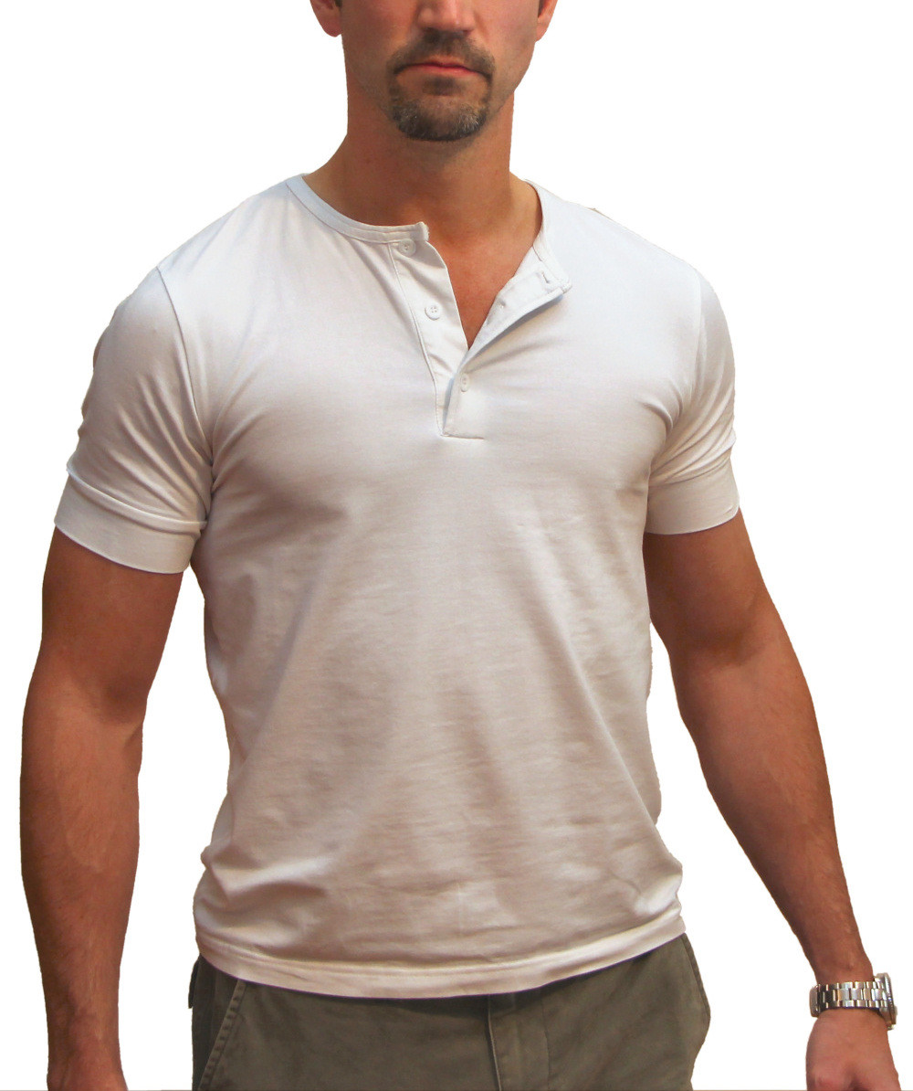 DRIVE Ryan Gosling Vintage Style HENLEY Ivory T Shirt by Magnoli Clothiers gallery