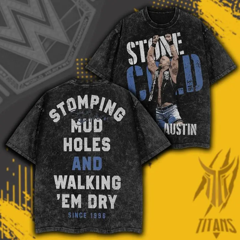 Wearova Stone Cold Steve Austin stomping best tee premium washed WWE tee