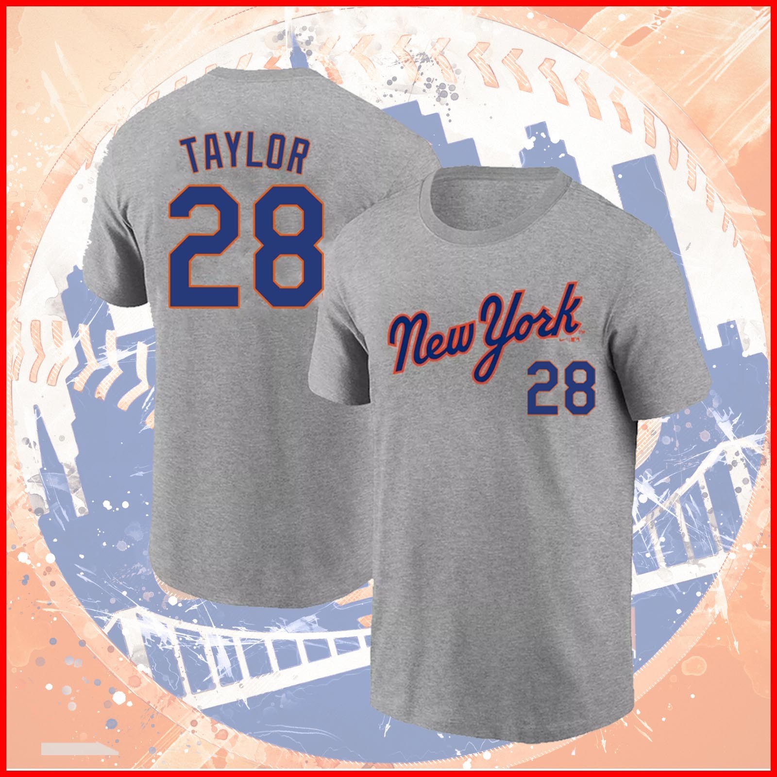 🔥 2026 Tyrone Taylor #28 New York Baseball Team Name & Number Fanmade FASTSHIP gallery