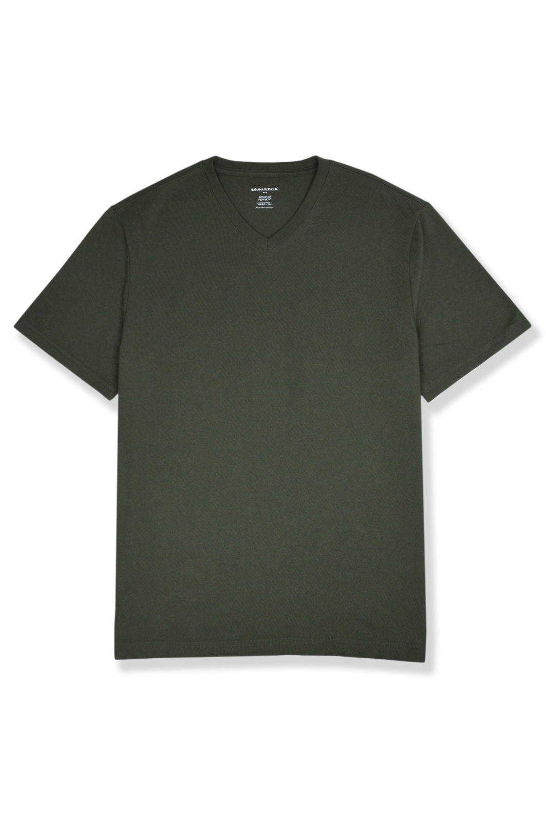 Banana Republic F Mens Green Midweight Cotton V-neck Tee Shirt Medium M BR-010 gallery