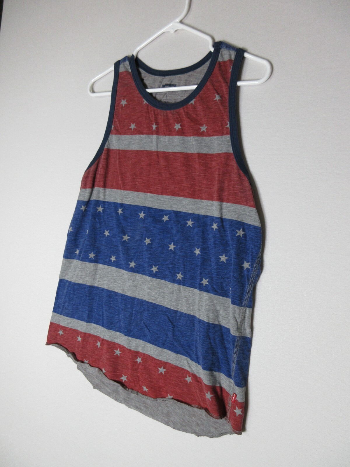 Levi's Mens Striped Stretch Scoop Neck Tank Top Sleeveless Size L Multicolor gallery