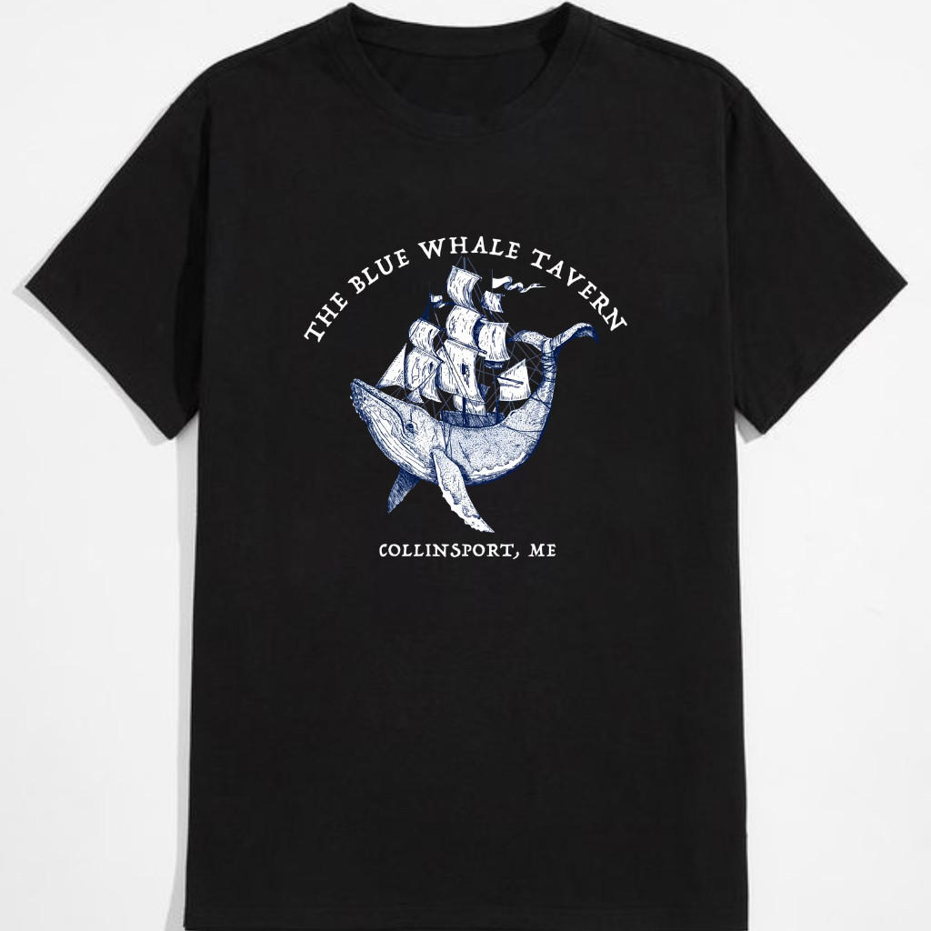 Blue Whale Tavern Dark Shadows Vintage Graphic T-Shirt Retro Horror TV Series Un
