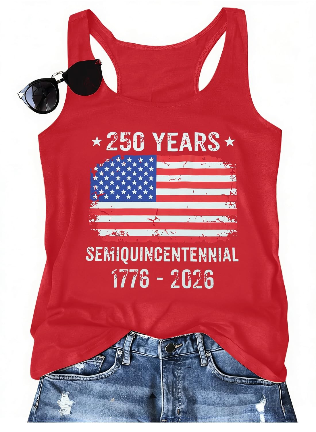 250 Years American Anniversary Tank Top Women 4th of July Patriotic Sleeveles... gallery