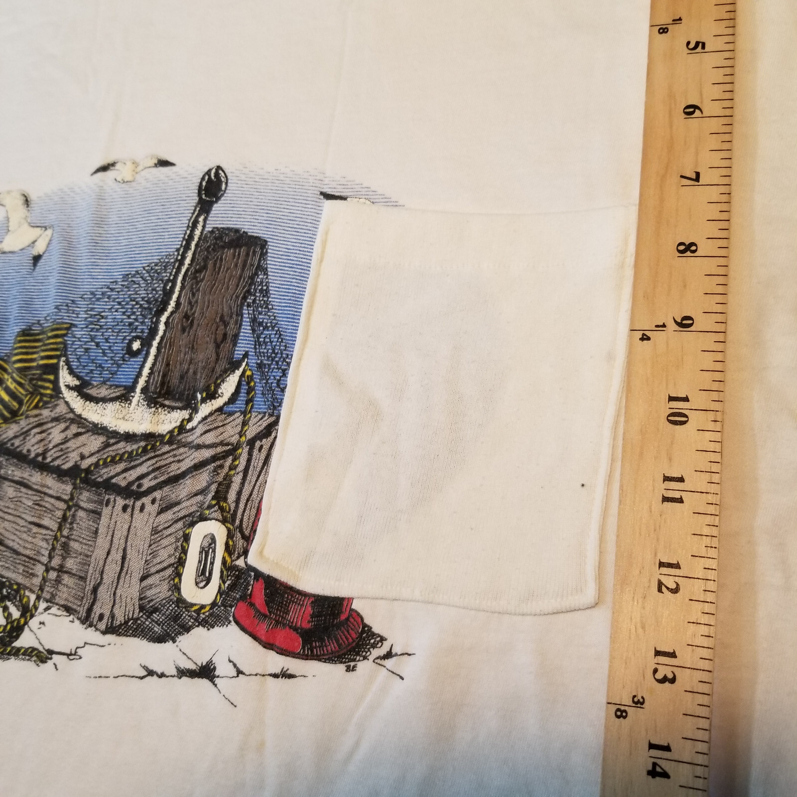 VTG SINGLE STITCH T-SHIRT HERING COMPANY MEN'S LARGE NAUTICAL DOCKS GRAPHIC gallery