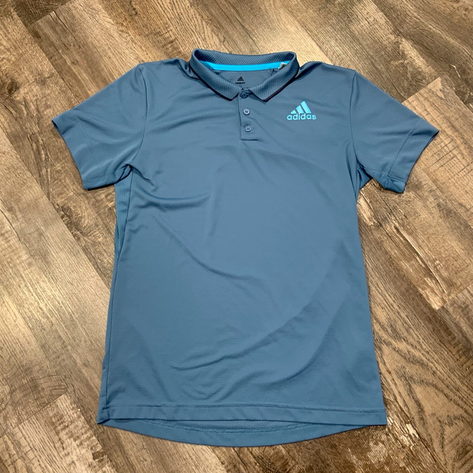 Adidas Freelift Polo Men’s M Blue Short Sleeve Tennis Shirt Gameset Logo