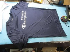 Navy Blue Champion Double Dry Short Sleeve T-Shirt- Small