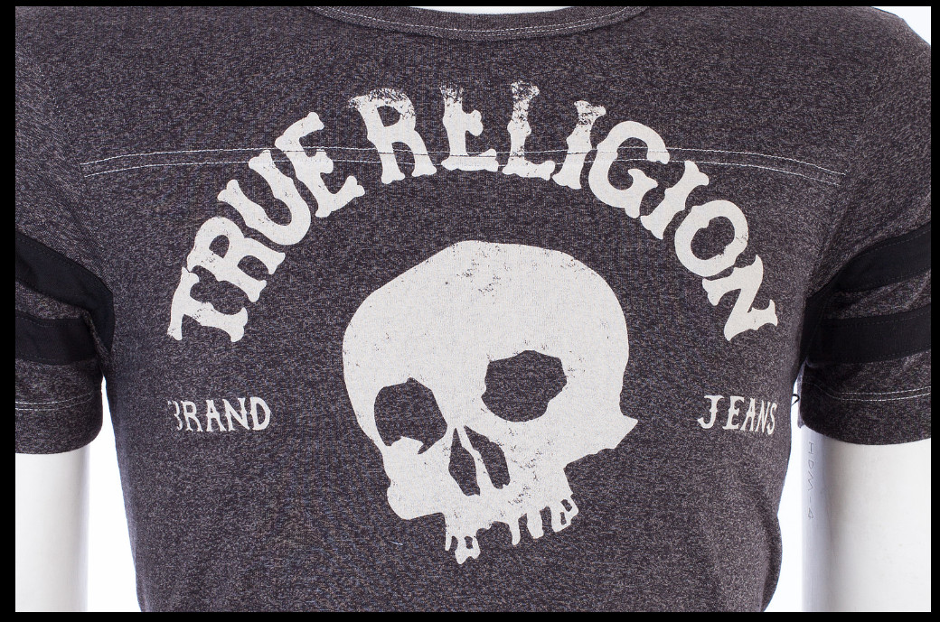 $89 TRUE RELIGION Black TRUE SKULL Short Sleeve Designer Graphic T-shirt NWT gallery