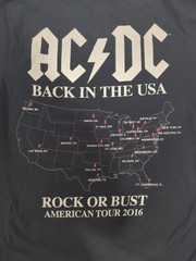 AC/DC BACK IN BLACK ROCK OR BUST AMERICAN TOUR 2016 BLACK T-SHIRT MEDIUM
