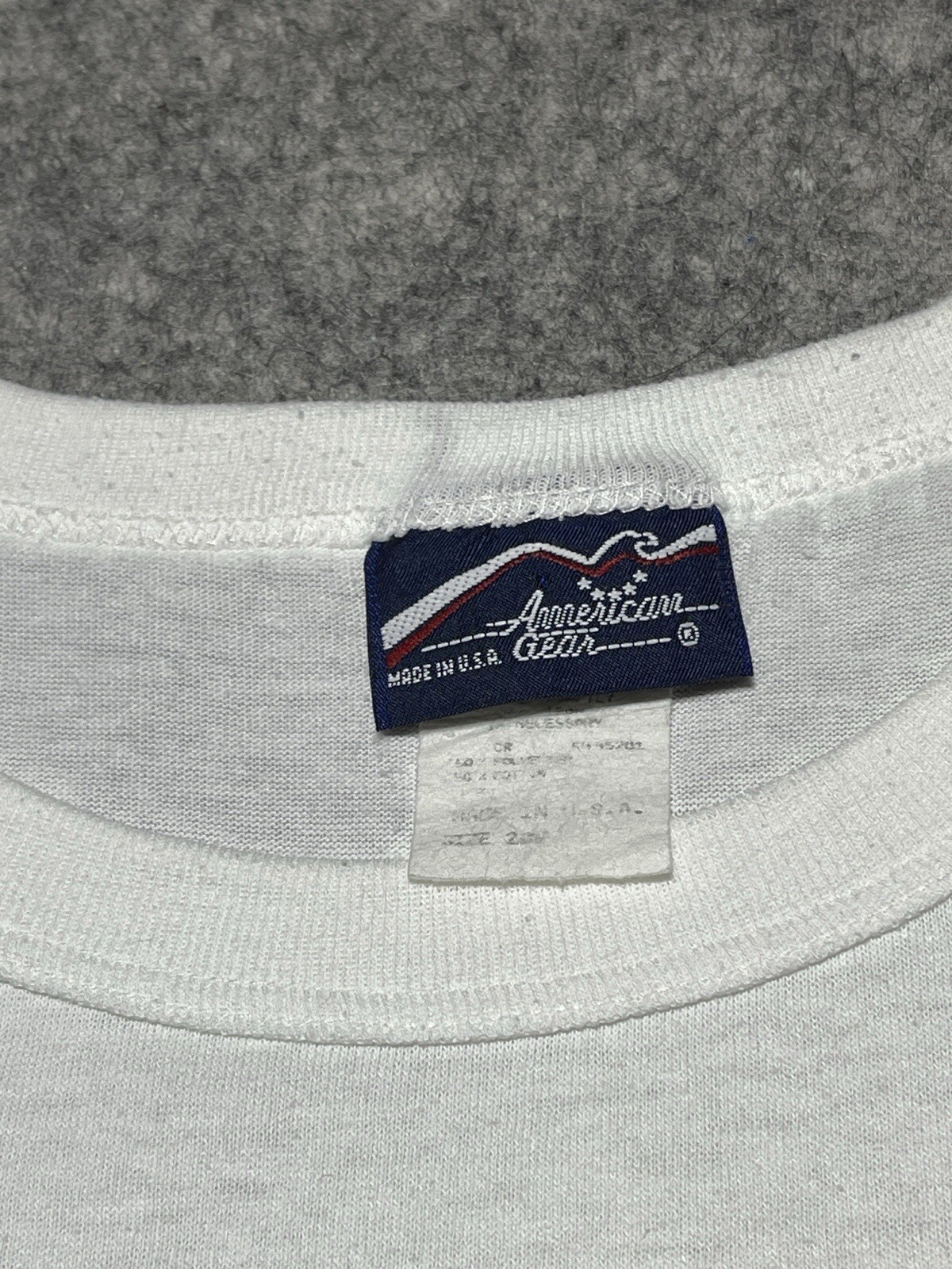 American Gear VINTAGE Single Stitch White embroidered Carnation Pocket Shirt XL gallery