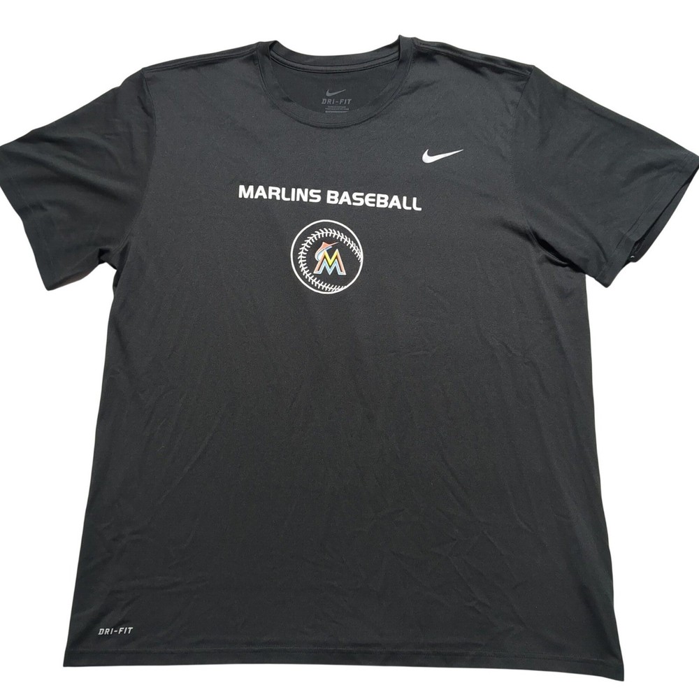 Nike Dri-FIT Miami Marlins Baseball – Mens 2XL Black Find A Way T-Shirt EUC
