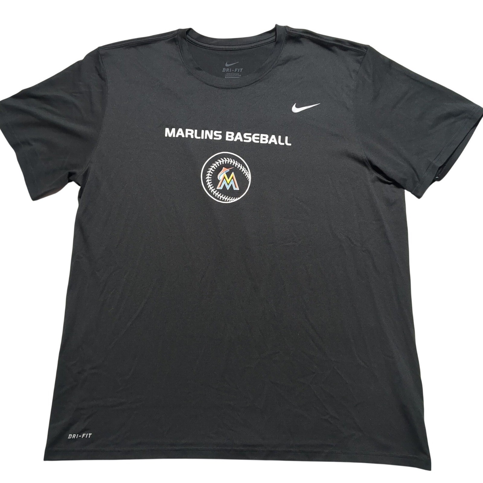 Nike Dri-FIT Miami Marlins Baseball – Mens 2XL Black Find A Way T-Shirt EUC